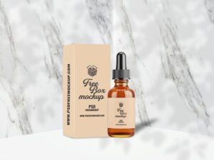 Free Tincture Bottle and Box Mockup