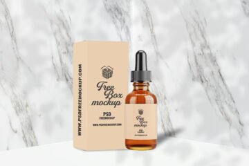 Free Tincture Bottle and Box Mockup