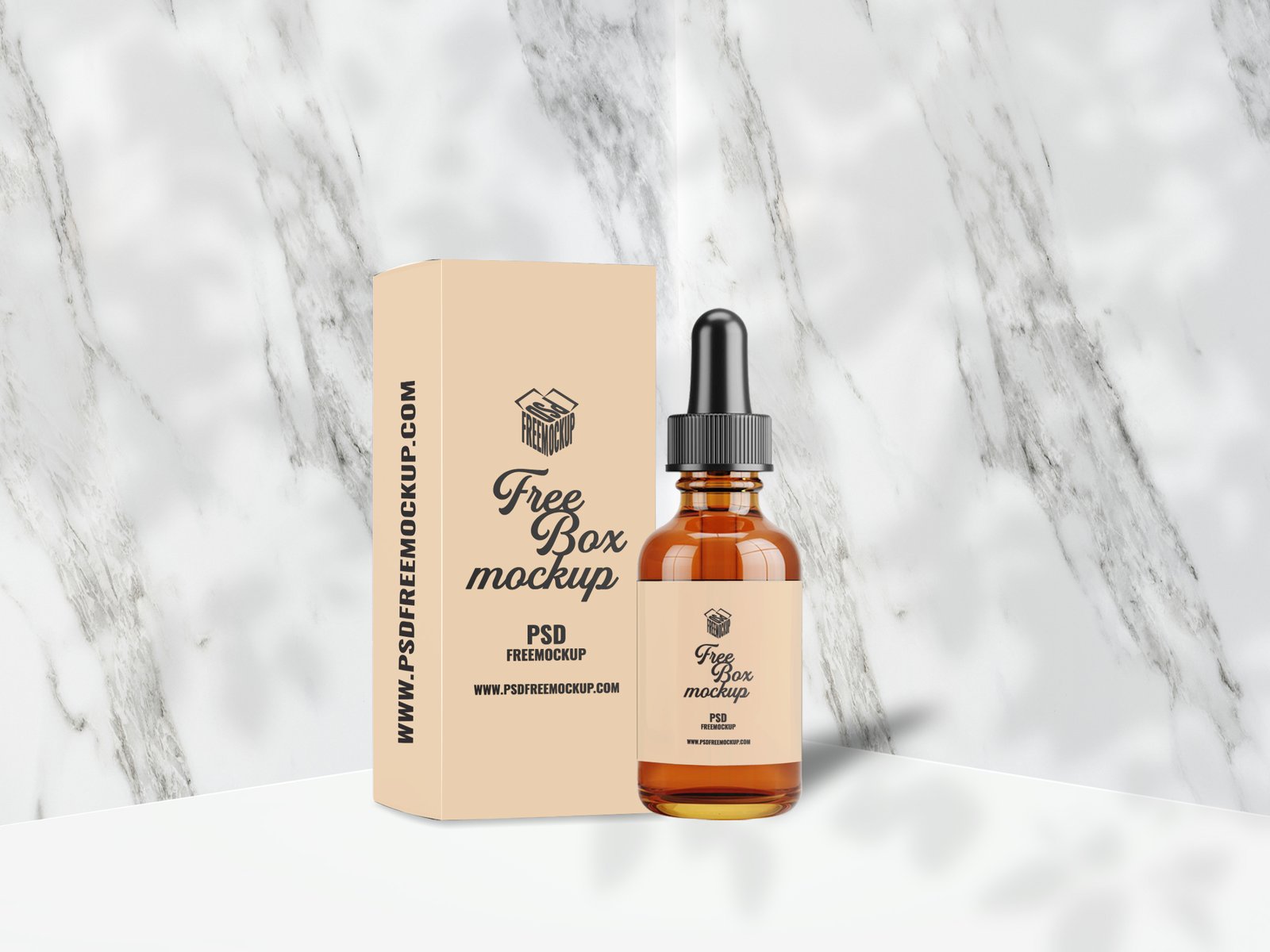 Free Tincture Bottle and Box Mockup