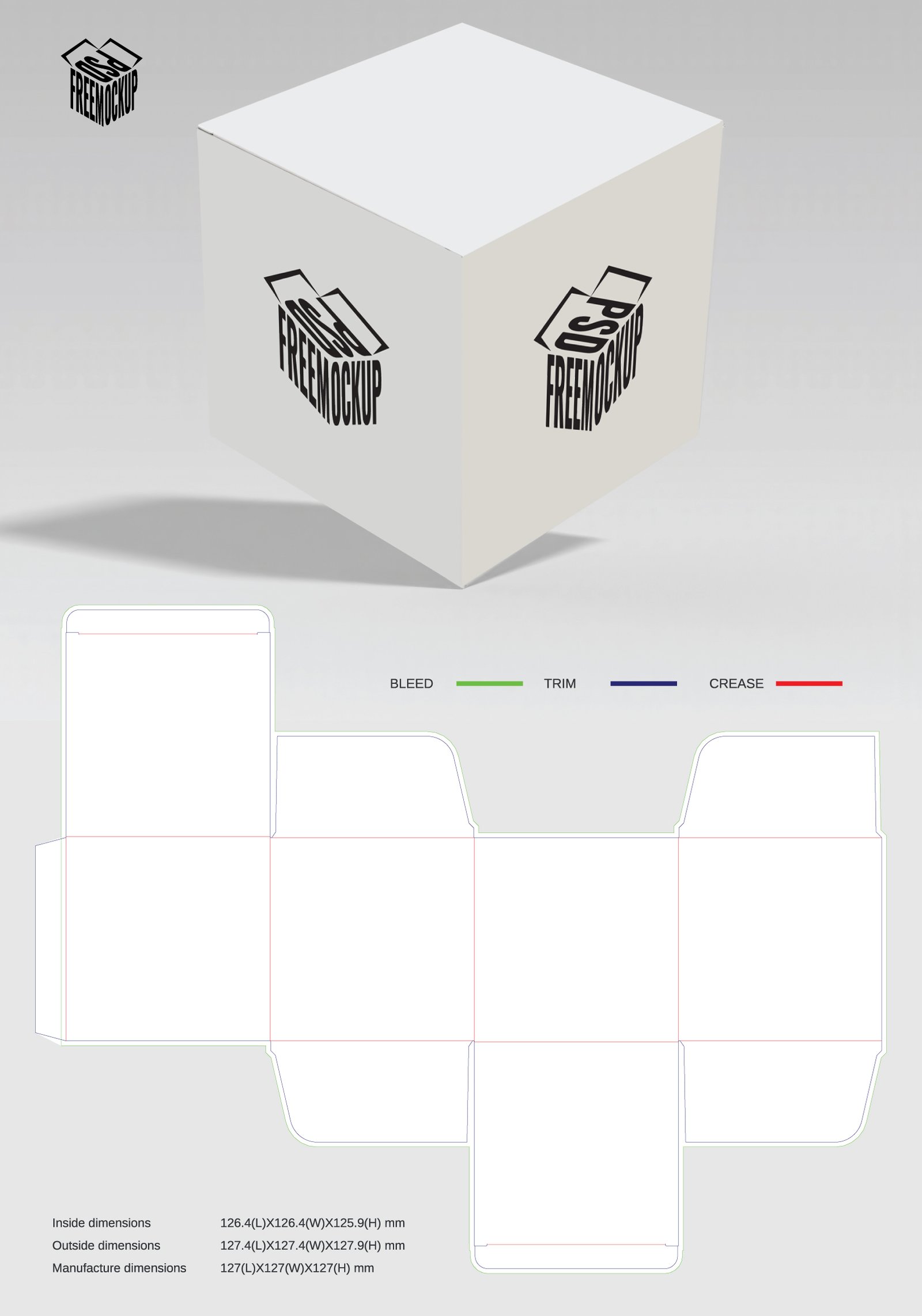 box mockup with dieline