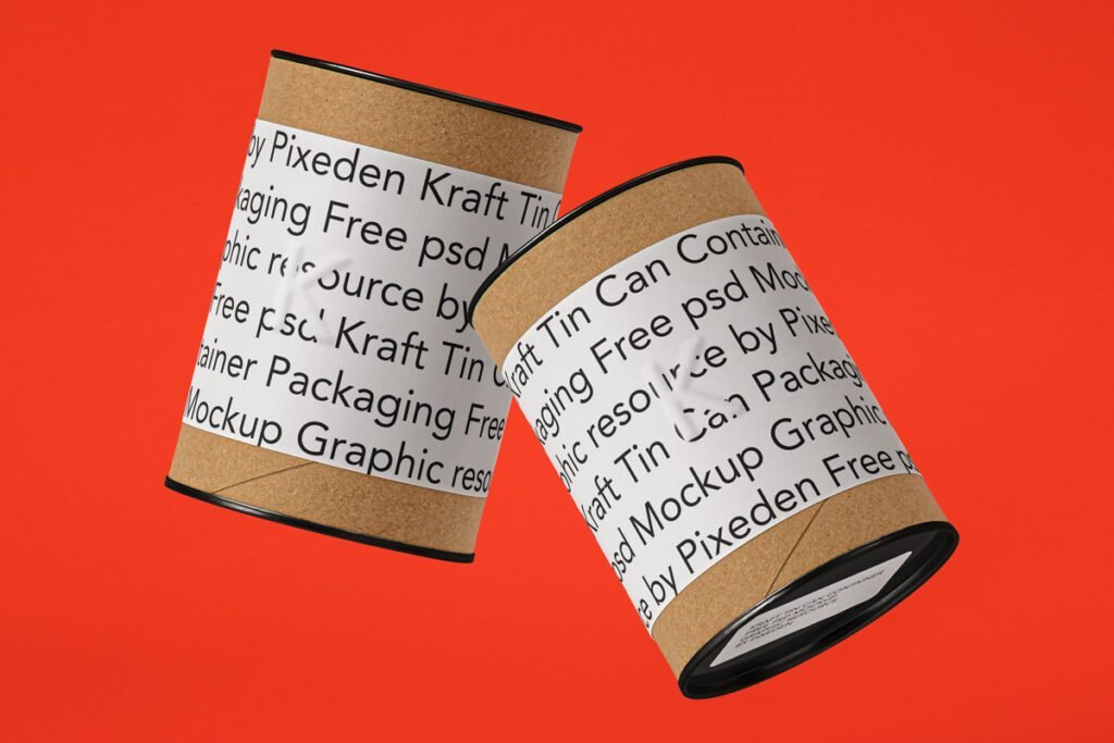 Kraft Container Tin Can Psd Mockup