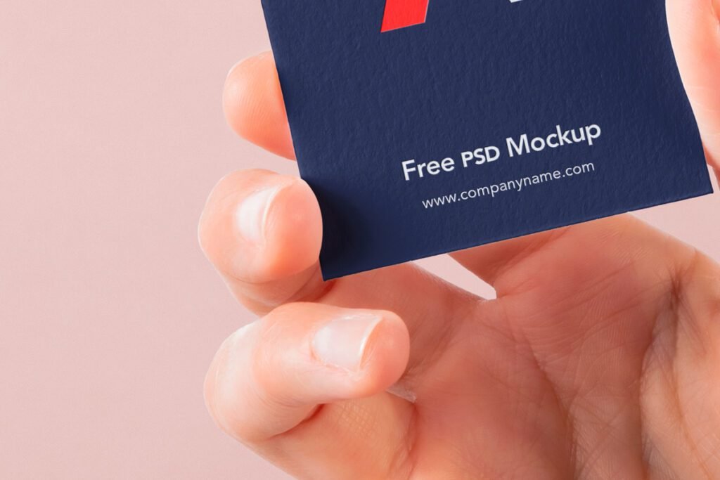 Vertical Business Card Mockup