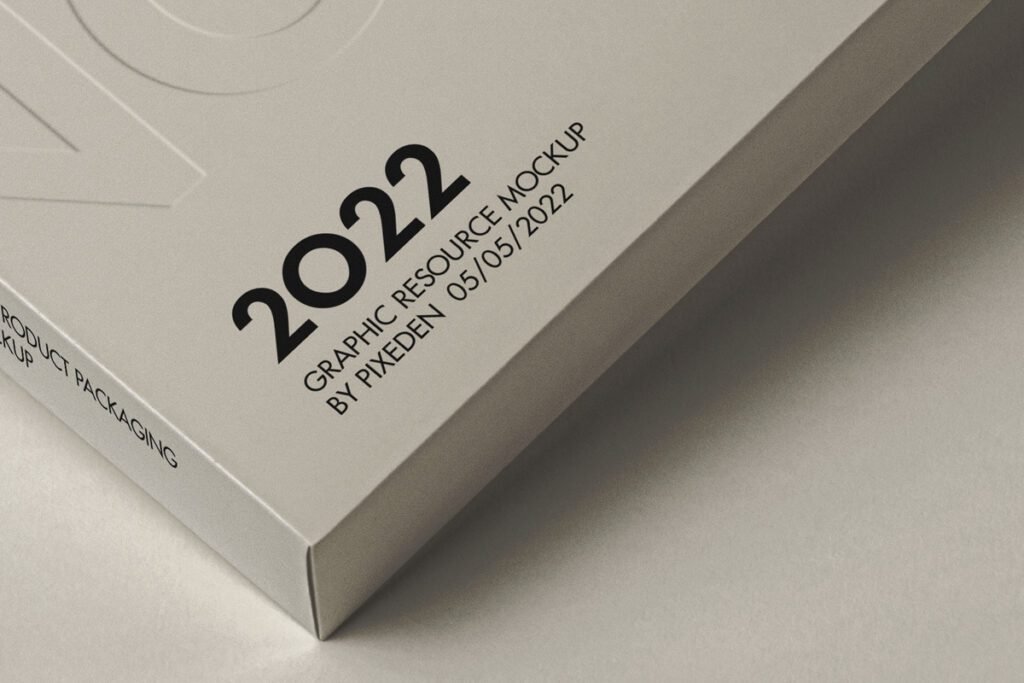 long cardboard box mockup