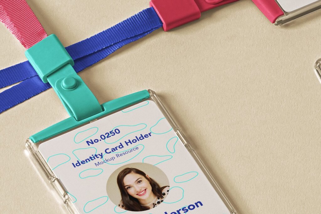 vertical id card mockup