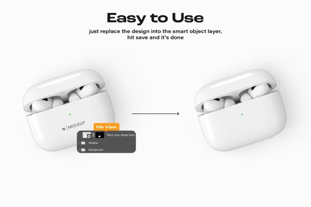 Easy to Use AirPods Pro Mockup Design Process