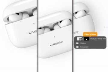 White AirPods Pro Mockup with Design Layers