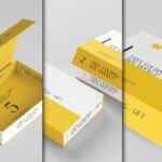 Customizable Realistic Rectangular Carton Folding Box Mockup PSD with an open lid for interior design.