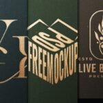 A detailed logo mockup gold pressed PSD on a dark, textured surface, showcasing a debossed effect with subtle reflections.