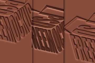 Embossed Leather Stamping Logo Mockup PSD features a close-up of a brown leather surface with an embossed FREE MOCKUP logo.