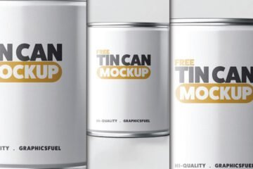 Multiple Tin Can Packaging Mockups