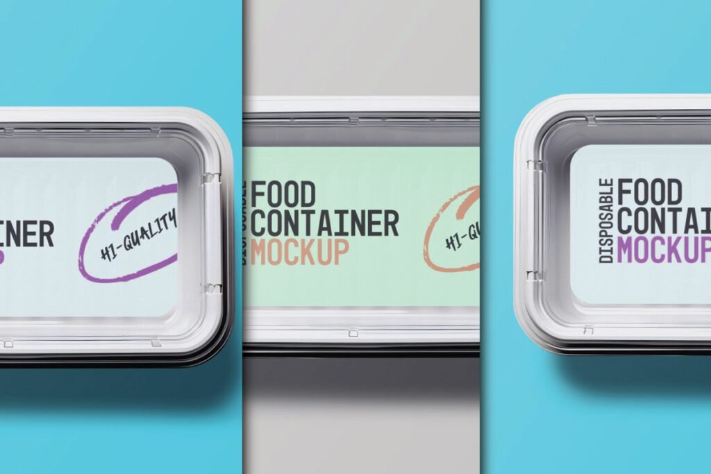 White Food Container Mockup